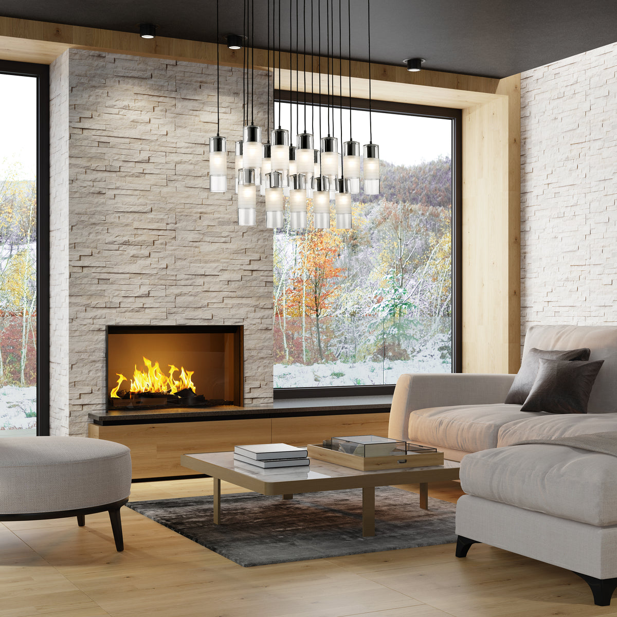Alton 17 Light Linear Chandelier 17 x 60W - Medium