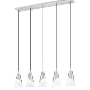 Aimie 5 Light Linear Chandelier 5 x 60W - Candelabra