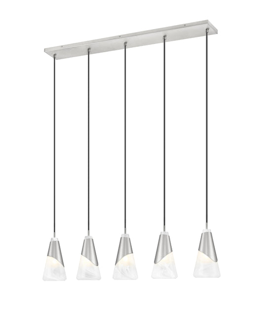 Aimie 5 Light Linear Chandelier 5 x 60W - Candelabra