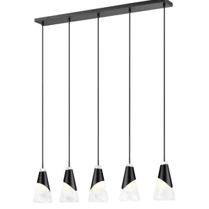 Aimie 5 Light Linear Chandelier 5 x 60W - Candelabra