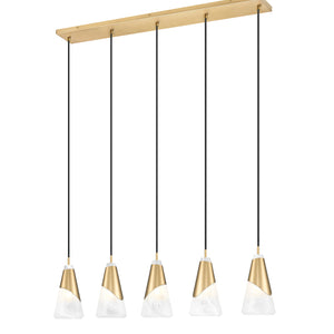 Aimie 5 Light Linear Chandelier 5 x 60W - Candelabra