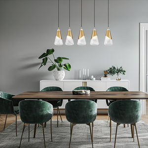 Aimie 5 Light Linear Chandelier 5 x 60W - Candelabra