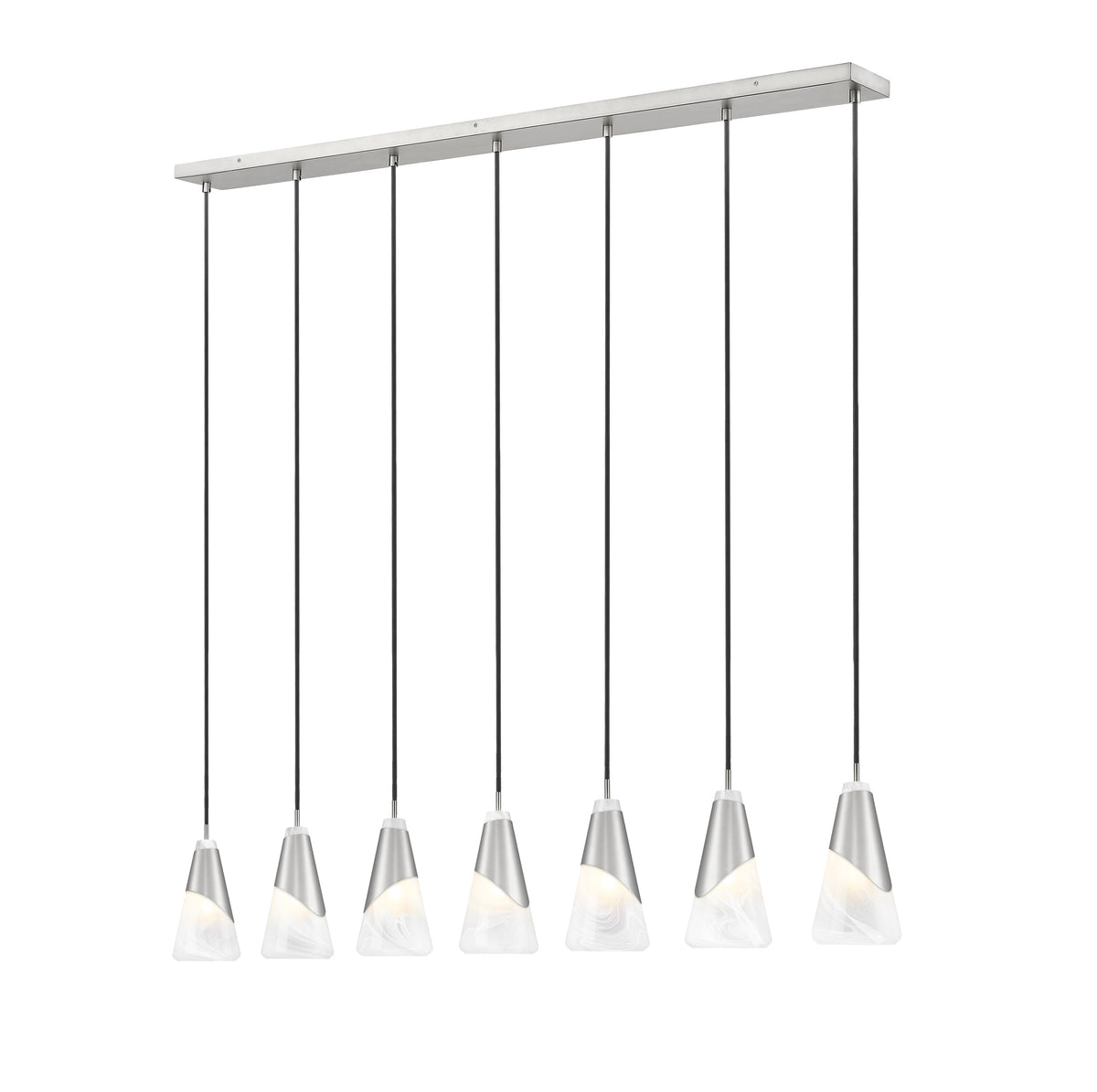 Aimie 7 Light Linear Chandelier 7 x 60W - Candelabra