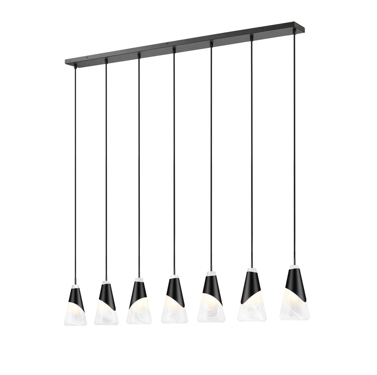 Aimie 7 Light Linear Chandelier 7 x 60W - Candelabra