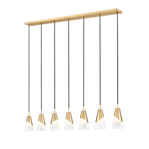 Aimie 7 Light Linear Chandelier 7 x 60W - Candelabra