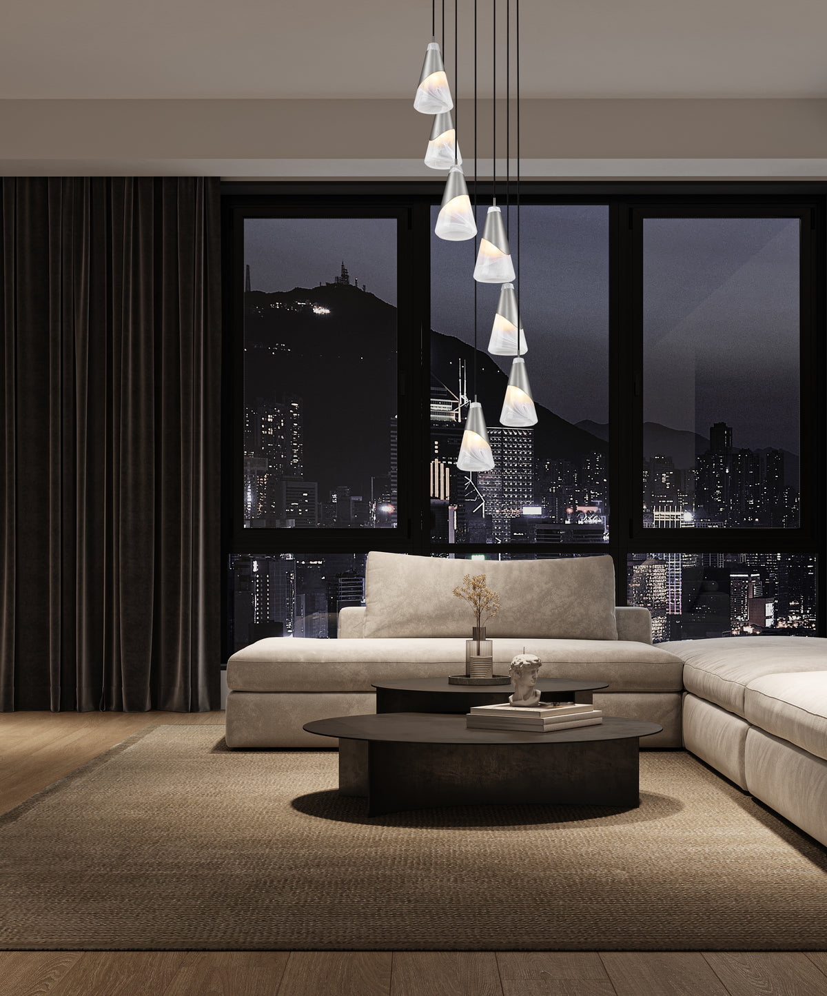 Aimie 7 Light Chandelier 7 x 60W - Candelabra