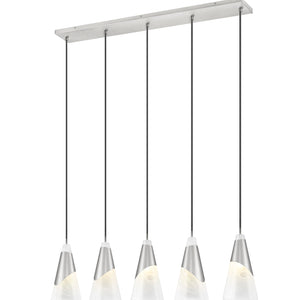 Aimie 5 Light Linear Chandelier 5 x 60W - Candelabra