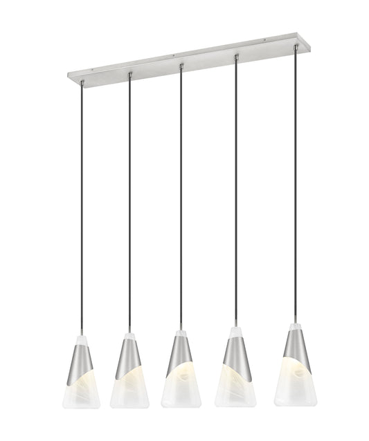 Aimie 5 Light Linear Chandelier 5 x 60W - Candelabra