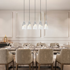 Aimie 5 Light Linear Chandelier 5 x 60W - Candelabra