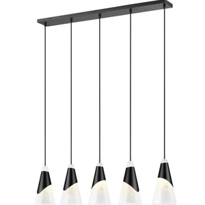 Aimie 5 Light Linear Chandelier 5 x 60W - Candelabra