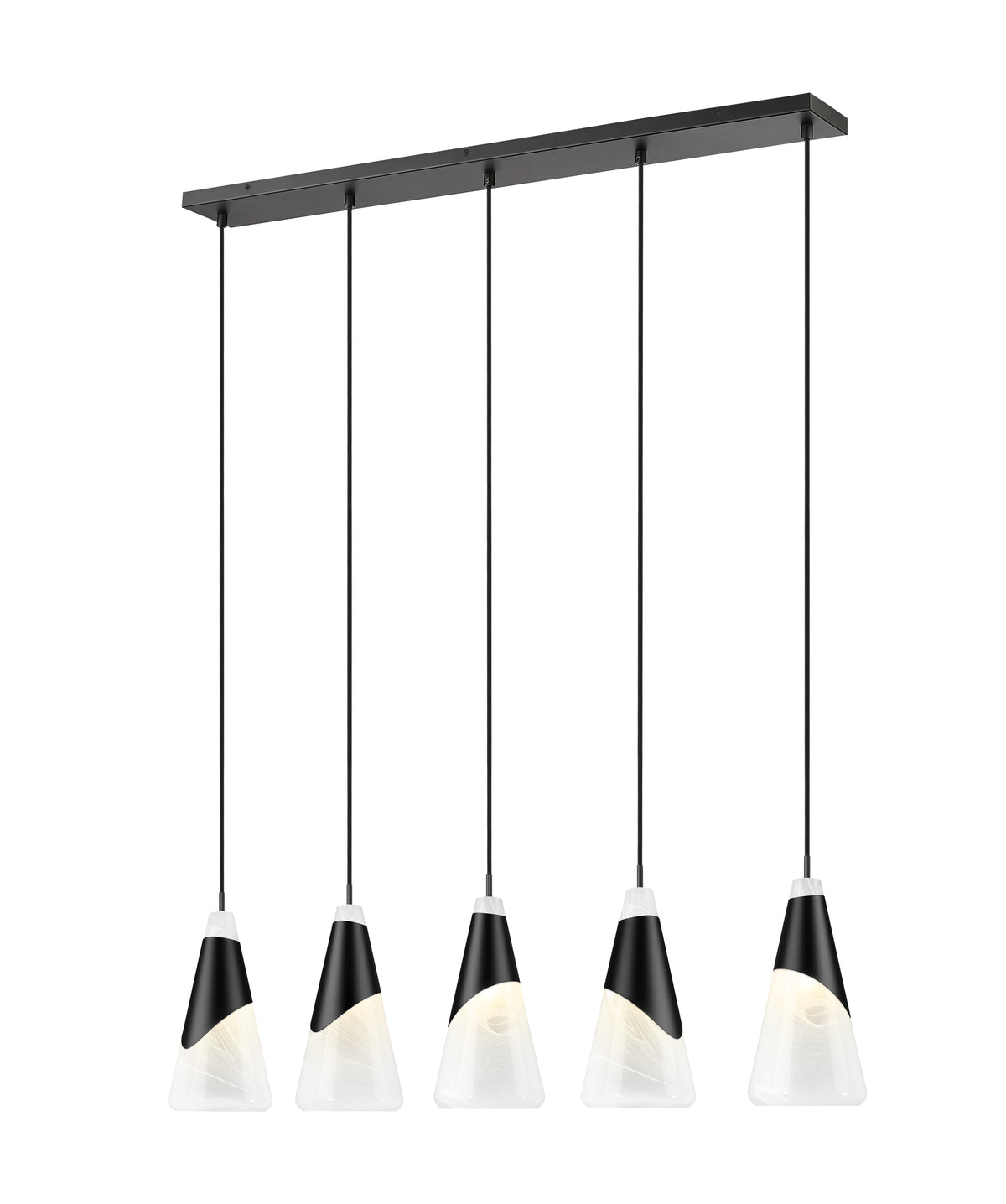 Aimie 5 Light Linear Chandelier 5 x 60W - Candelabra