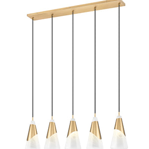 Aimie 5 Light Linear Chandelier 5 x 60W - Candelabra
