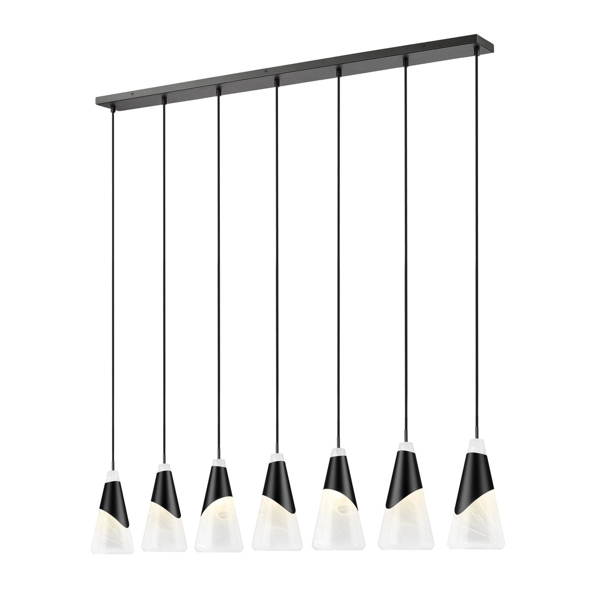 Aimie 7 Light Linear Chandelier 7 x 60W - Candelabra