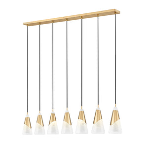 Aimie 7 Light Linear Chandelier 7 x 60W - Candelabra