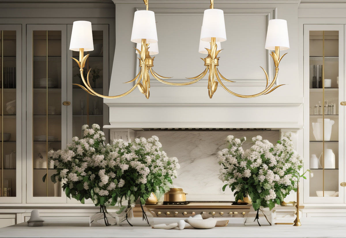 Aslin 6 Light Linear Chandelier 6 x 60W - Candelabra