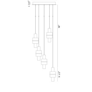Rola 5-Light 18" Integrated LED Multi Drop Chandelier