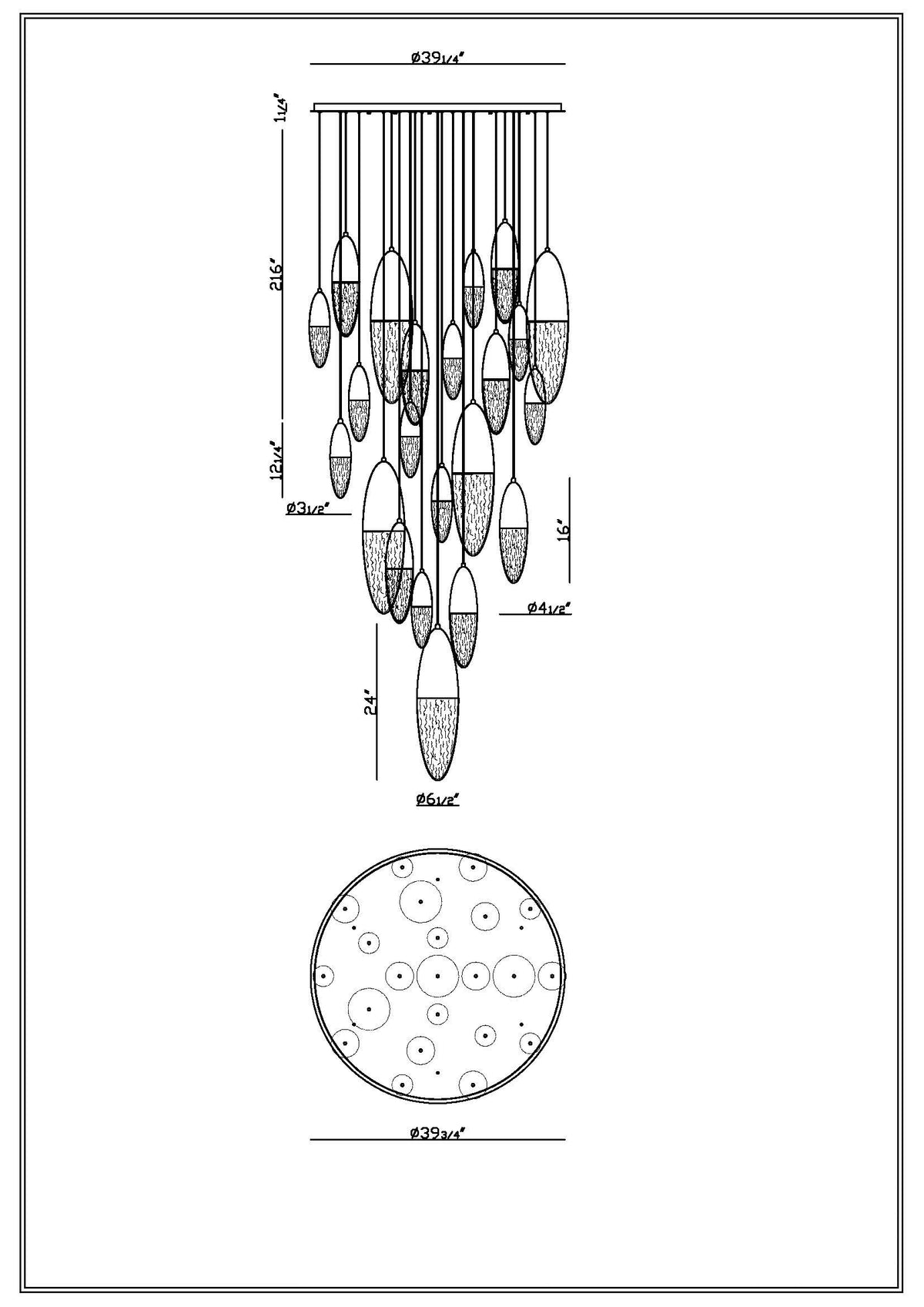 Ecrou 22-Light 40" Grand Chandelier