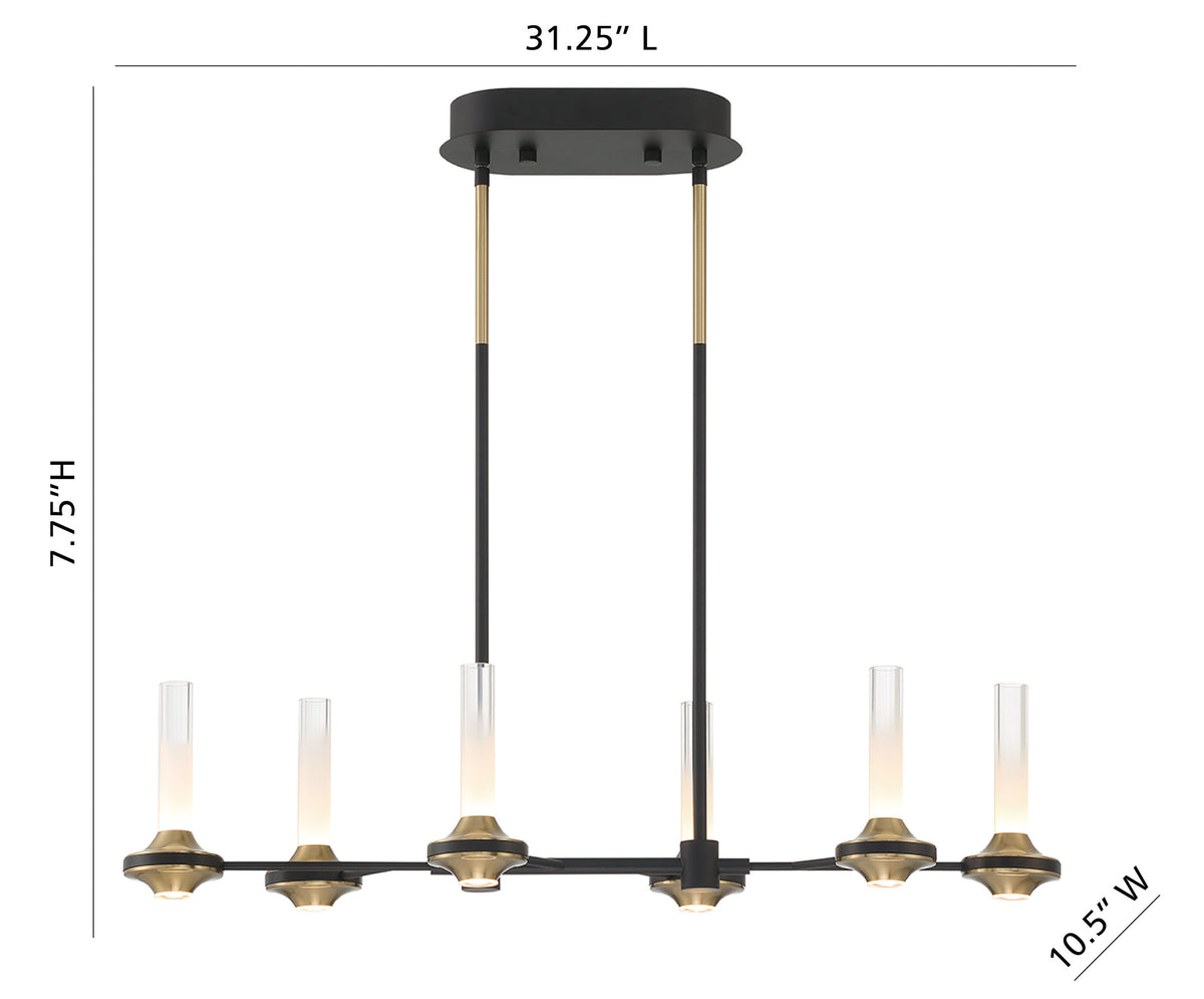 Torcia 6-Light 31" Integrated LED Chandelier