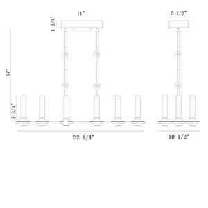 Torcia 6-Light 31" Integrated LED Chandelier