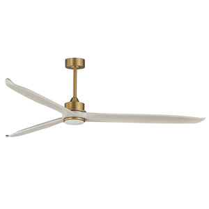 Woodwind 80" Solid Wood Blade Fan W LED Light Kit
