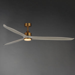 Woodwind 80" Solid Wood Blade Fan W LED Light Kit