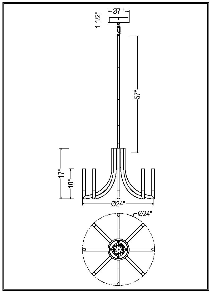 Olette 8-Light 24" Integrated LED Pendant Chandelier