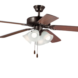 Basic-Max 52" Black Fan LED 4-Light BK/W Blades