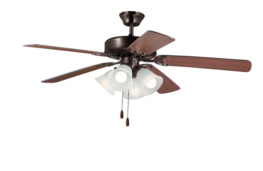 Basic-Max 52" Black Fan LED 4-Light BK/W Blades