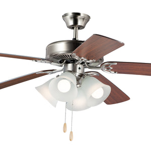 Basic-Max 52" Black Fan LED 4-Light BK/W Blades