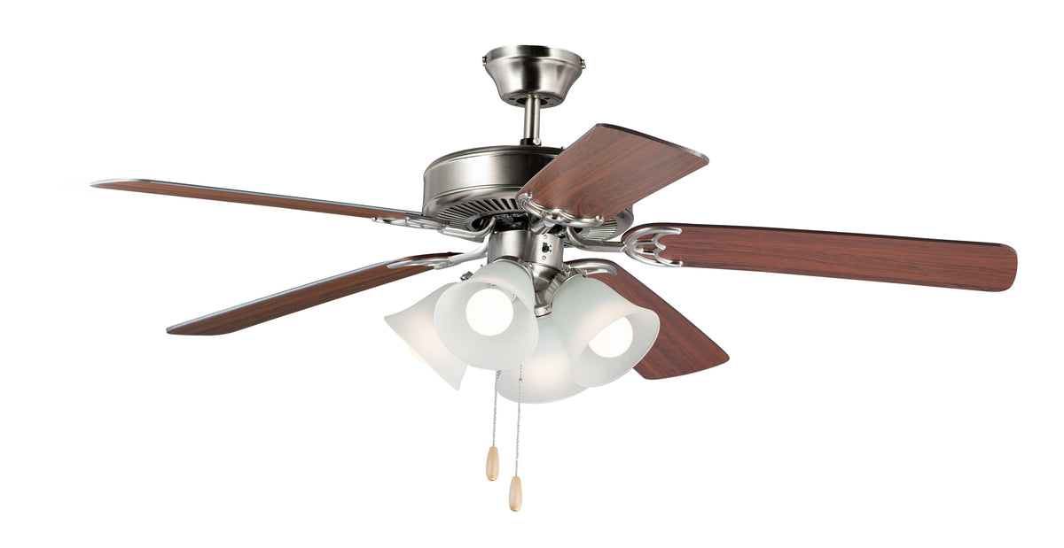 Basic-Max 52" Black Fan LED 4-Light BK/W Blades