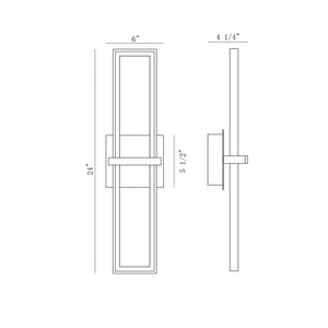 Bordo 24" Integrated LED Outdoor Wall Sconce