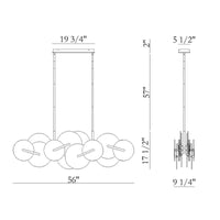 Nuvola 56" Integrated LED Linear Chandelier