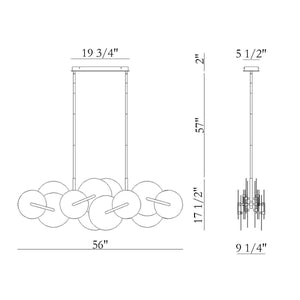 Nuvola 56" Integrated LED Linear Chandelier