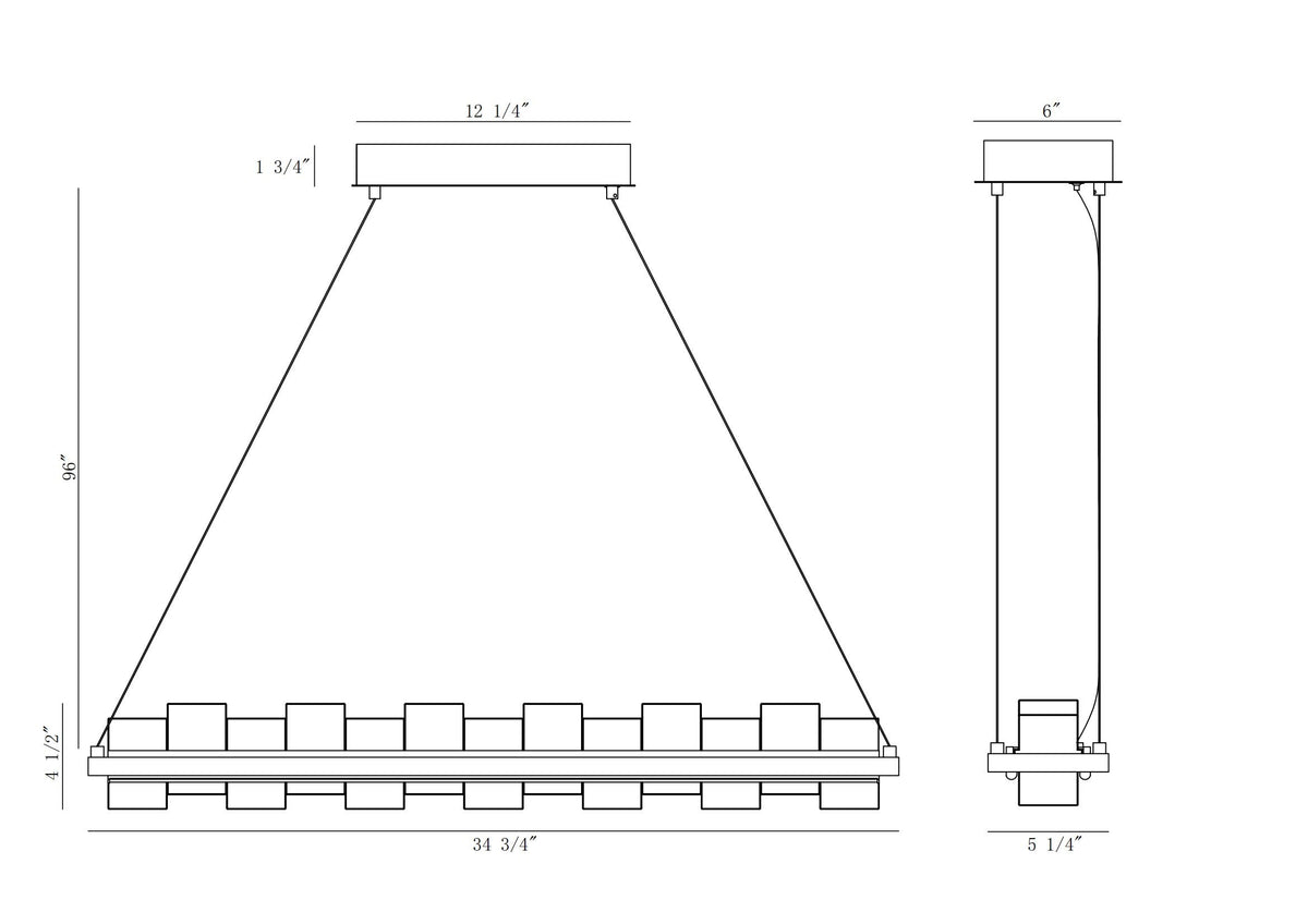 Bruco 35" Integrated LED Linear Chandelier