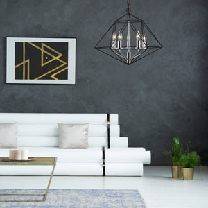Geo 5 Light Chandelier 5 x 60W - Candelabra