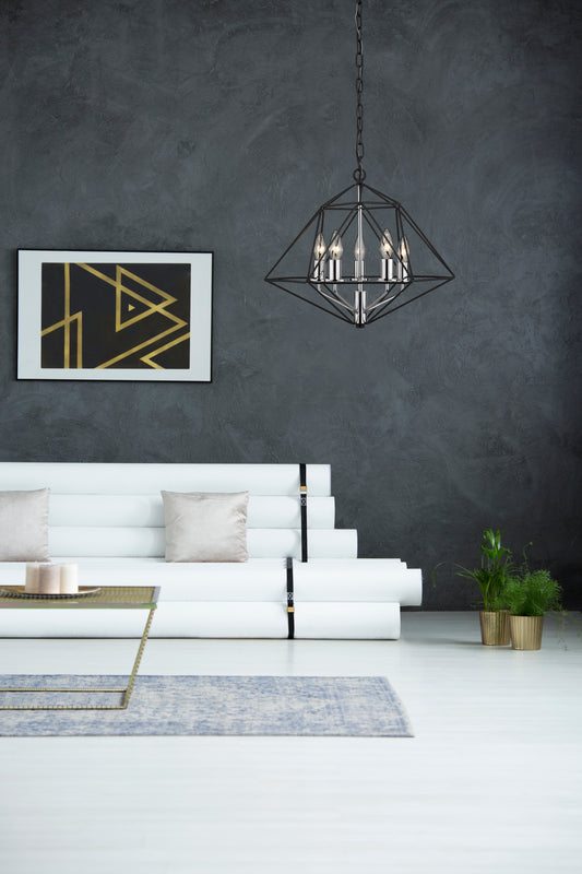 Geo 5 Light Chandelier 5 x 60W - Candelabra