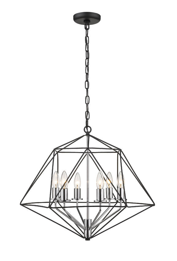 Geo 6 Light Chandelier 6 x 60W - Candelabra