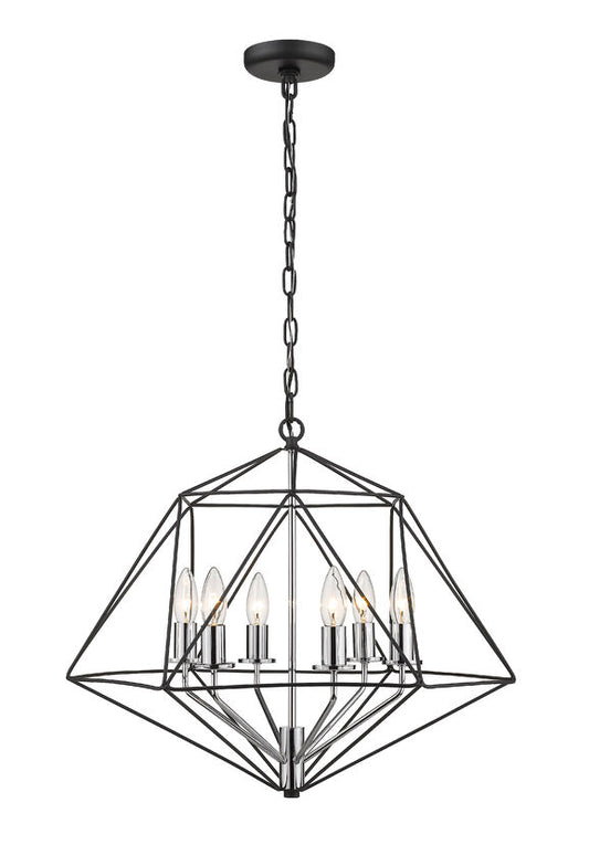 Geo 6 Light Chandelier 6 x 60W - Candelabra