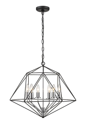 Geo 6 Light Chandelier 6 x 60W - Candelabra