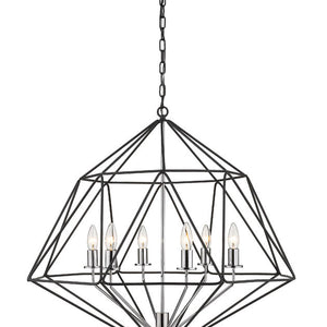 Geo 6 Light Chandelier 6 x 60W - Candelabra