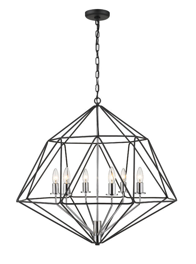 Geo 6 Light Chandelier 6 x 60W - Candelabra