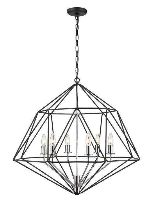 Geo 6 Light Chandelier 6 x 60W - Candelabra