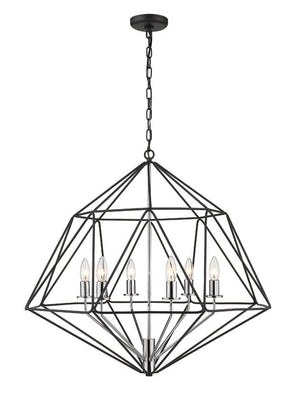 Geo 6 Light Chandelier 6 x 60W - Candelabra