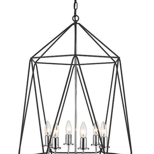 Geo 6 Light Chandelier 6 x 60W - Candelabra