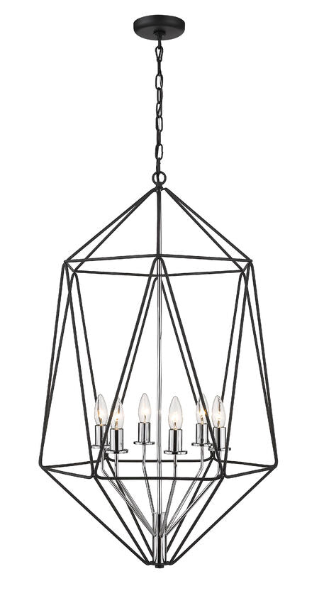 Geo 6 Light Chandelier 6 x 60W - Candelabra