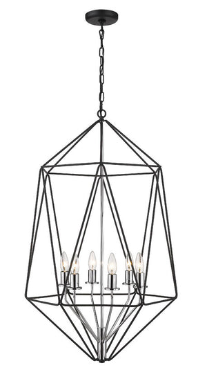 Geo 6 Light Chandelier 6 x 60W - Candelabra