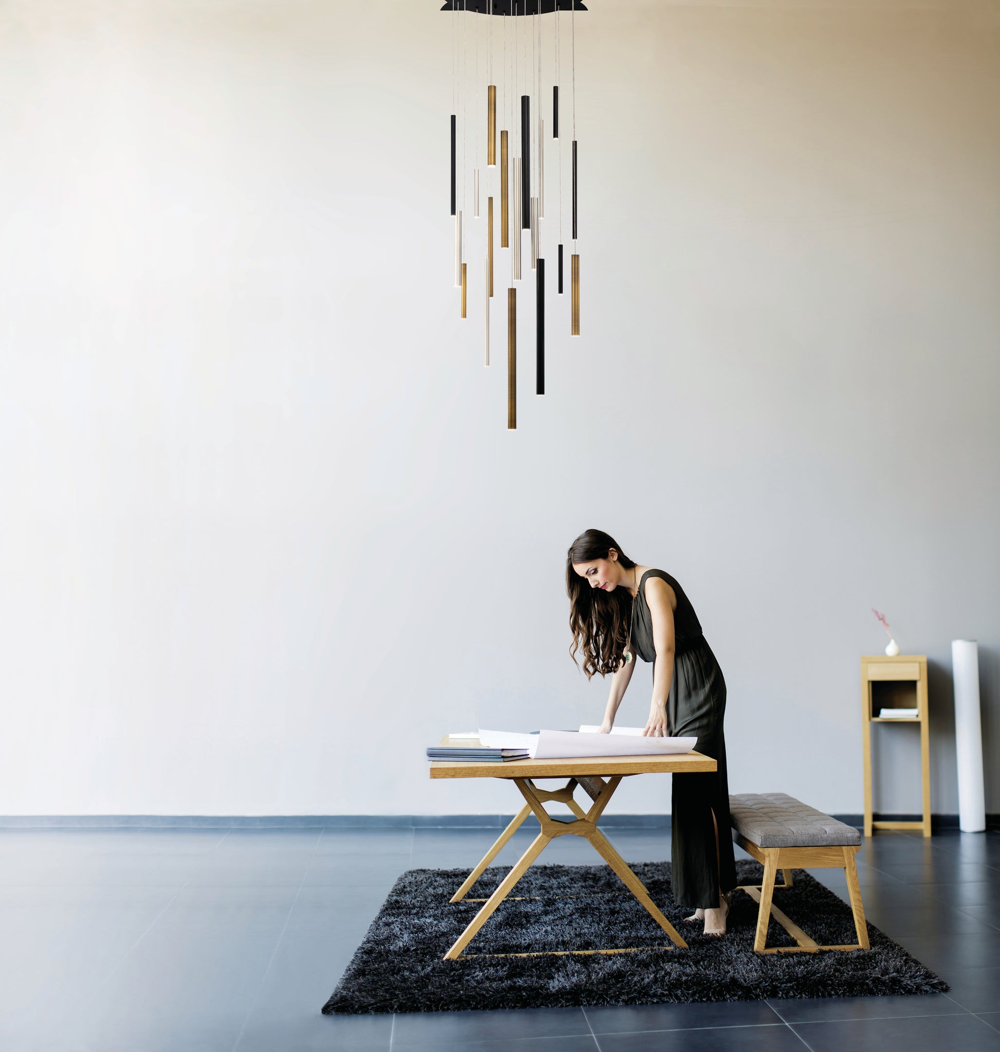 Santana 18-Light 24" Integrated LED Multi Drop Chandelier