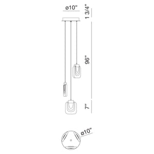 Paget 3-Light 10" Integrated LED Multi Drop Chandelier
