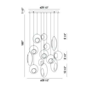 Arlington 13-Light 40" Integrated LED Multi Drop Chandelier