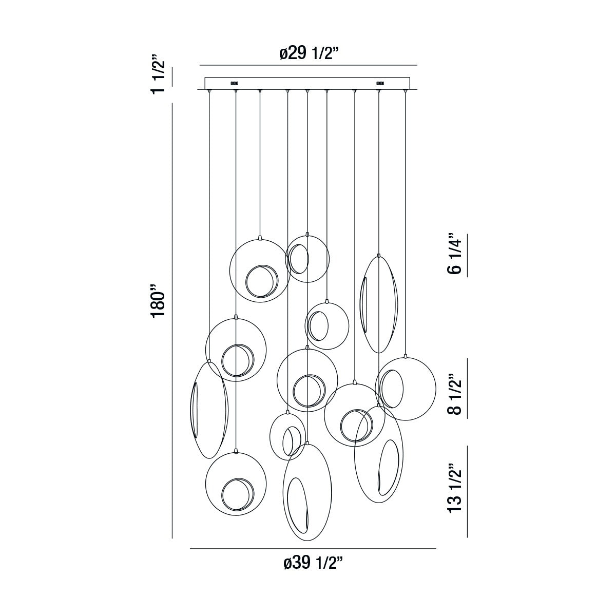 Arlington 13-Light 40" Integrated LED Multi Drop Chandelier